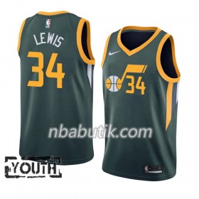 NBA Børn Trøje Utah Jazz Trey Lewis 34 2018-19 Nike Grøn Swingman